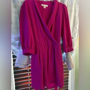 Monteau Fuchsia Long Sleeve Romper